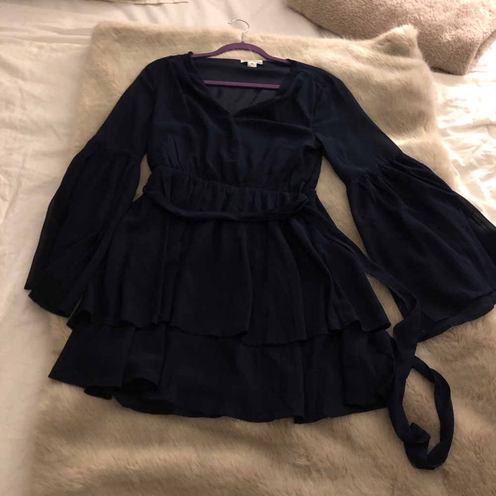 Loveriche Navy Chiffon Dress